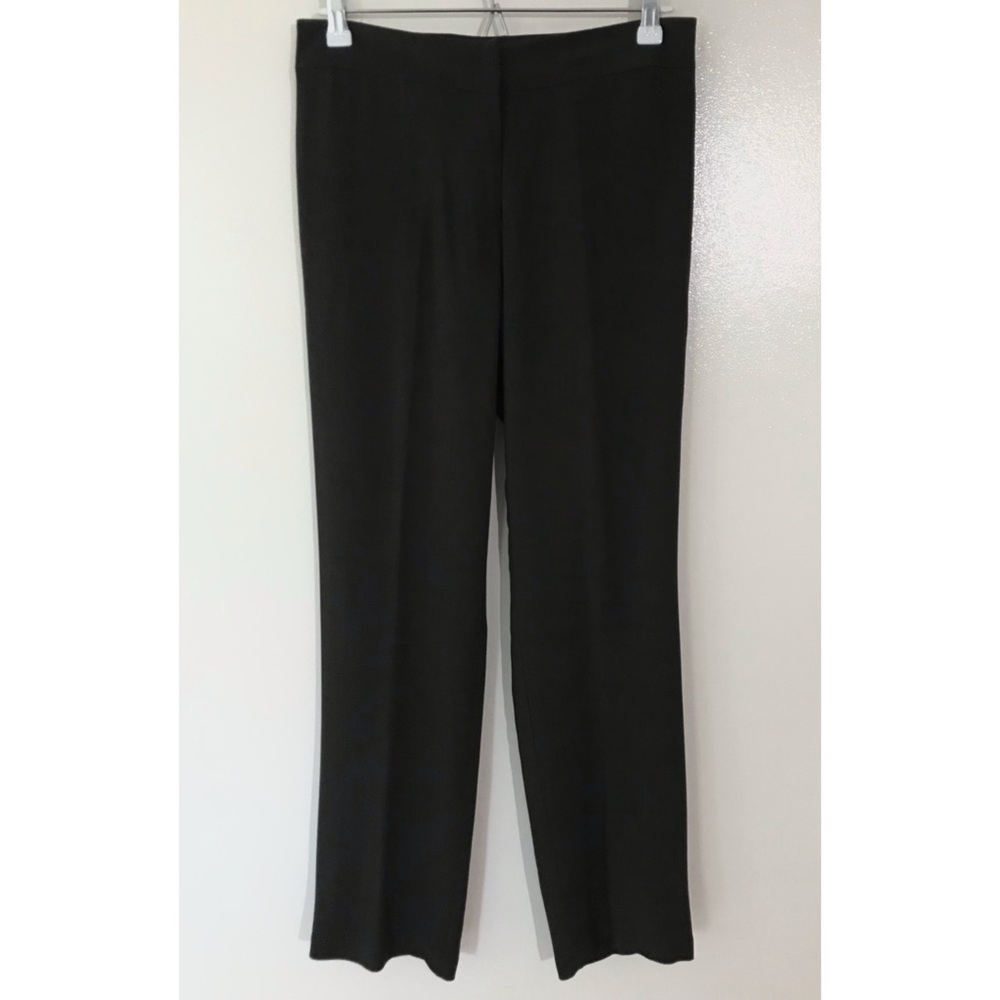 Eileen Fisher • XS • Dark Olive Green Silk Straight Leg Pants